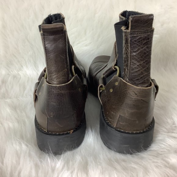 Bed Stu Men's Brown Leather Harness Buckle Chelsea Fairbanks Boots 12 - Picture 9 of 11